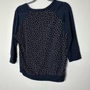 The Moon NWT Olivia Navy Sheer Sleeve Blouse Medium Photo 4