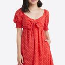 Draper James NWT Jennifer Mini Babydoll Dress in Red Polka Dot Small Photo 0