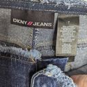 DKNY Vintage 90's Y2K  Jeans Low Rise Flares Frayed Waistband  Tie Dye Rhinestone Photo 2