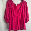 Sofia Vergara  Vneck 1/2 Sleeve Eyelet Blouse‎ Plus Size XXXL Photo 8