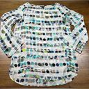 Nic+Zoe Size S Seaglass Print Long Sleeve Blouse Photo 0