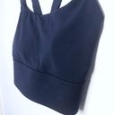 Athleta Warrior Longline Sports Bra Medium Support Navy Blue Size Med Yoga Gym Photo 8