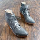 Anthropologie SOL SANA • Anthro Cayden Boots grey lace up ankle booties leather western granny Photo 9