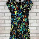 Parker  Bold Floral Print Short Sleeve Fit and Flare Dress Size S Photo 0