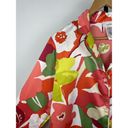 Natori  Multicolor Floral Spring Satin Long Sleeve Pajama Button Up Blouse Size M Photo 2