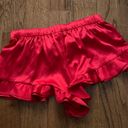 Victoria's Secret Like new Victoria’s secret red satin ruffle mini low rise sleep shorts  Photo 3