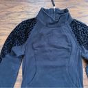 Lululemon  • Floral Flock Pullover sweatshirt mock neck velvet kangaroo pocket Photo 2