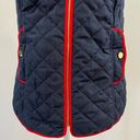 Charter Club New  Colorblocked Quilted Vest Full Zip Navy Blue Red Photo 5