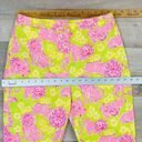 Lilly Pulitzer Vintage  Lion Print Crop Capri Pants Flat Front Lime Green Pink 4 Photo 10