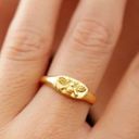 Savvy 14K Gold Plated Bee Signet Ring  CIE JEWELS Photo 0