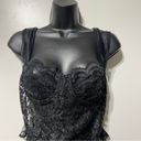 Frederick's of Hollywood  Black Lace Bustier Cami Bodysuit Size Medium Photo 1