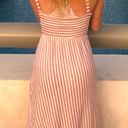 Caution to the Wind Pink And White Striped Dress With Ruffle Photo 6