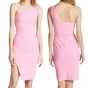 Likely  Helena One Shoulder Bodycon Dress Front Slit Pink Size 6 Photo 3