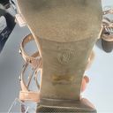 Betsey Johnson BETSEYVILLE Naveah Gold Studded Tan Gladiator Block Heeled Sandals Size 9 Photo 6