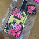 Betsey Johnson NWT  Luggage Tag + Keychain Set Yellow Hot Pink Roses Never Used Photo 2