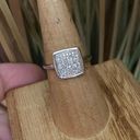 Rhodium Brass Ring with AAA Grade Clear CZ Size 7 Photo 4