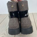 Michael Kors Michael  MK Pattern Alistair Lace Up Booties 10M Black & Brown $119 Photo 10