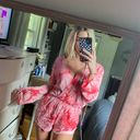 Bobbles And Lace Pink Tie Dye Romper Photo 4