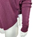 Treasure & Bond  Women's Medium Burgundy Stem Drop Shoulder Long Sleeve Sweater Photo 5