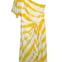 Ralph Lauren Lauren  yellow & white one shoulder faux wrap sundress size 4 p Photo 0