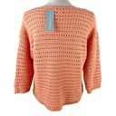 Coldwater Creek  Tradewinds Sweater S Sunset Open Knit 3/4 Sleeves New Photo 1