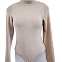 Klassy Network  Mock Neck Plush Long Sleeve Brami Bodysuit Built In Bra Size M Photo 0