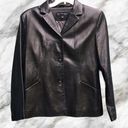 Kenneth Cole  100% Leather Jacket Coat Black Button Photo 0