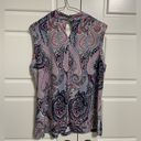 Tommy Hilfiger  women’s large bandana print sleeveless blouse with keyhole back Photo 4