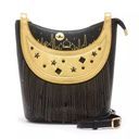 Disney  Jasmine Aladdin Bucket Bag/Crossbody Handbag Chain Link Fringe Black New Photo 1