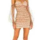 Majorelle  Secrets Dark Nude Polka Dot Bodycon Off Shoulder Mini Dress S Photo 0