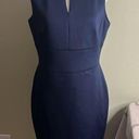 DKNY  navy blue keyhole front scuba sleeveless stretch dress Photo 0