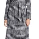 Cole Haan  Signature Houndstooth Plaid Wool Blend Belted Trench Coat Size 6 Photo 0