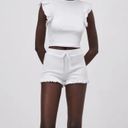 ZARA White Ruffle Shorts Photo 0