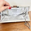 La Regale  Chain Strap Embellished Studded Clutch Bag Metallic Silver Women's Photo 3