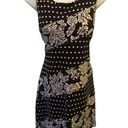 Maeve  Anthropologie Effamy Jacquard Sheath Dress Size M Black White Dot NWT Photo 0