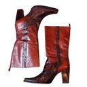 Antonio Melani Cassidy Brown Tooled Floral Leather Western Boots Photo 5