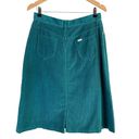 L.L.Bean  Vintage Corduroy Midi Skirt A-Line High Waist in Teal Green, Medium Photo 10