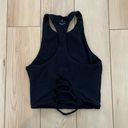 Beyond Yoga Black across the strap crop top Photo 3