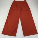 Loft  Rust Canvas High Rise Pleated Wide Leg Trouser Pant 4 Photo 0