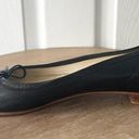 Burberry  Solid Black All Leather Bow Tie Classic Ballet Flats Made In Spain 40 Photo 7