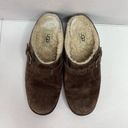 UGG  Size 8 Mules 1910 Brown Suede Shearling Buckle Slip On Clogs Sport Comfort Photo 5