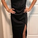 Hello Molly Satin Black Slip Dress Photo 0