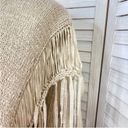 Chico's Chico’s Tarrin Tape Yarn Fringe Poncho Sweater Taupe Tan Large XL Photo 9