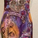 Vintage Y2K 2000s Multicolor Maxi Purple Boho Rhinestone Dress Size M Photo 3