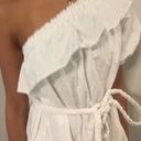 Target RHODE for  White Cotton One Shoulder Ruffle Braided Belt Short Dress Small Photo 6