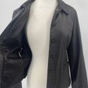 Nine West Vintage 90s Y2k  Leather Jacket Collar Button Down Moto Black Womens 12 Photo 2