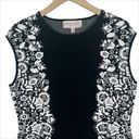 Philosophy NWT  Floral Colorblock Knit Bodycon Dress Black & White Size Medium Photo 2