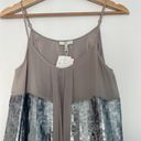 Joie  Gray Silk Tank Silvana Sequin Coated Opal Photo 6