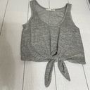 Wilfred  Free Heather Gray Cropped Tie Front Deep Scoop Neck Tank Size XXS Photo 1