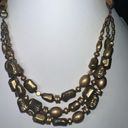 Coldwater Creek  Multi Strand Gold Tone Bead and Cord Necklace Photo 1